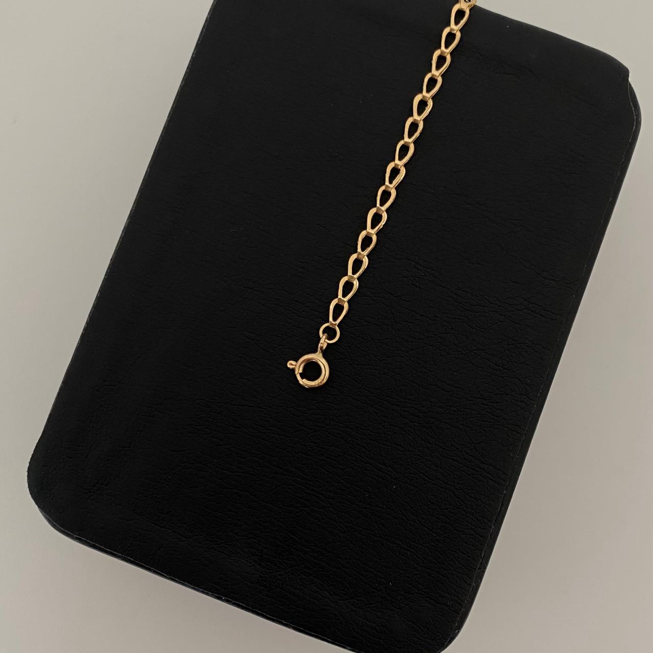 Pulso bebé placa semi rectangular tejido gota Oro amarillo 18k 1,15 Gr / 14,5 Cm  Broche 0,15